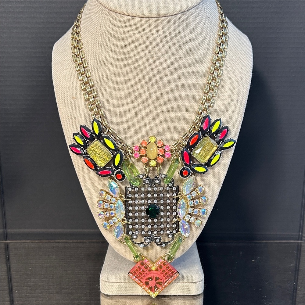 Lulu Frost Multicolor Statement Crystal Bib Necklace
